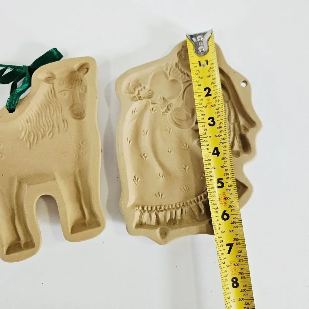 Vintage Brown Bag Cookie Art Cookie Mold 1991 1987 Retired Designs Angel & Horse